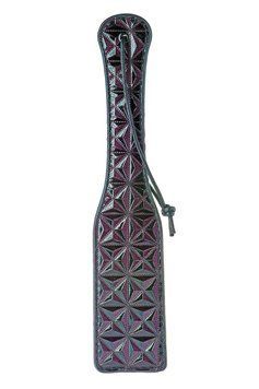 Шльопанка чорна Dream toys Blaze Luxury Fetish з фіолетовим тисненням DT21275 фото