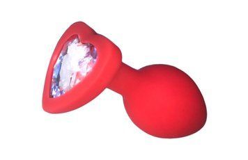 Анальна пробка Red Silicone Heart White S 2824568 фото