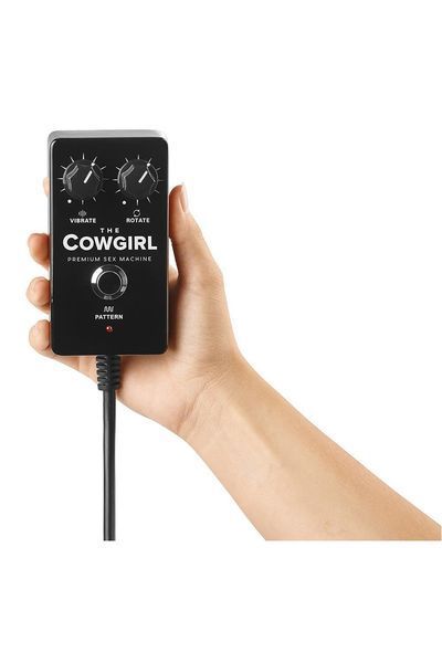 Секс-машина Cowgirl Premium з вібрацією та ротацією, з 2 насадками, чорна 93242/CG-001 фото