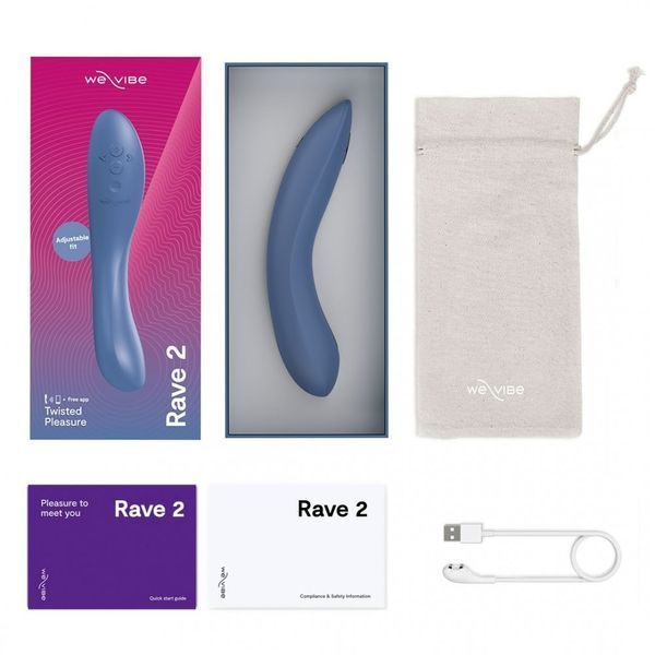 Вибратор для точки G Rave 2 We-Vibe, силиконовый, синий, 19.3 х 3 см 20048/WV20048 фото