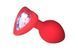 Анальна пробка Red Silicone Heart White S 2824568 фото 1