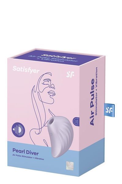 Вакуумний стимулятор Satisfyer Pearl Diver для клітора, з вібрацією, фіолетовий. SAT37240 фото