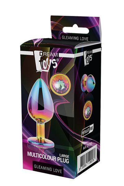 Dt21783 Райдужна анальна пробка GLEAMING LOVE MULTICOLOUR PLUG LARGE DT21783 фото