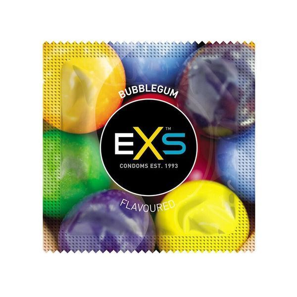 Презервативи EXS Mixed Flavoured зі смаком шоколаду, коли, полуниці та жуйки (ціна за упаковку, 12 шт) EXS50277 фото