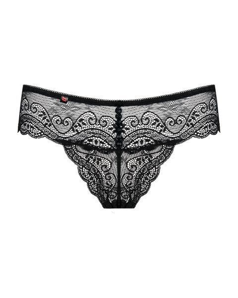 Трусики- стринги кружевные черные Obsessive Miamor L/XL 410023 фото