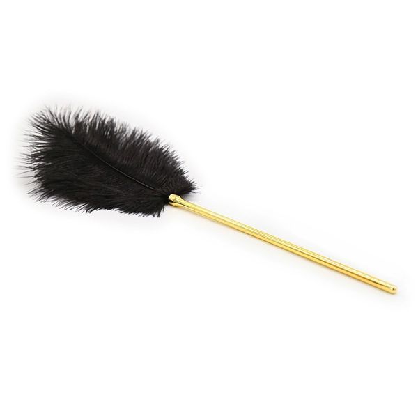 Перо для лоскотання з металевим батогом DS Fetish золото Whip Sex Feather 271600050 фото