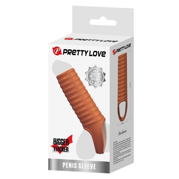 Стимулююча насадка на пеніс PRETTY LOVE Hartman ребриста, 11.2 х 2.4 см BI-026275 фото
