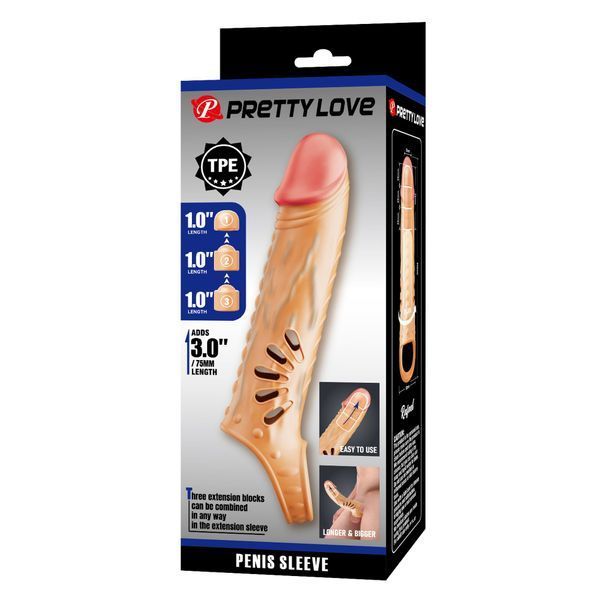 Насадка на пеніс PRETTY LOVE Rafael з фіксуючою петлею, 24.3 х 4.6 см BI-026270W фото