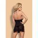 Сорочка черная экри Obsessive Bisquitta Chemise S/M 410432 фото 2