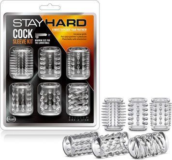 Набір насадок із різною структурою Blush Stay Hard Cock Sleeve Kit прозорі T330223 фото