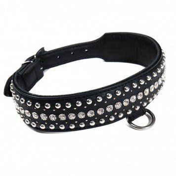 Нашийник Leather Crystal Diamonds, Black F61242 фото