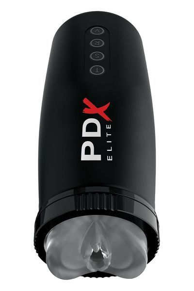 Мастурбатор Pipedream PDX Elite з вібрацією та всмоктуванням, чорний, 22 см P61437 фото