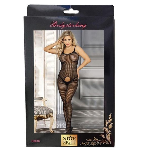 Комбинезон эластичный в сеточку Star Night Passion Delicate черный, XS-M H3016 фото