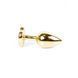 Анальная металлическая золотая пробка с камнем в форме сердца Синий S Jewellery BS64041 фото 6
