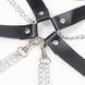 Портупея на груди Star Night зі штучної шкіри з ланцюжками, чорна, One Size C81232 фото 4
