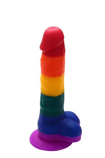 Райдужний фалоімітатор на присосці Dream toys Colourful Love Rainbow Dildo, 20 см х 3.8 см DT21693 фото