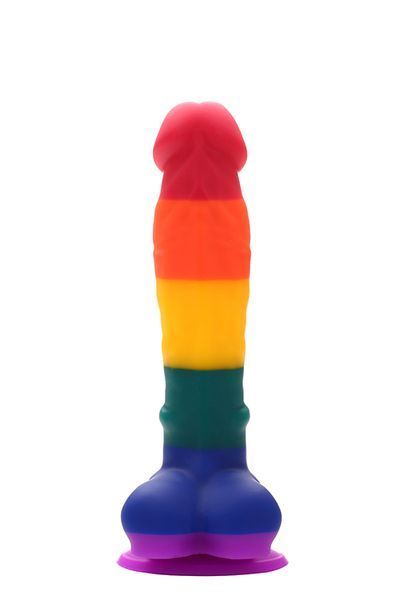 Райдужний фалоімітатор на присосці Dream toys Colourful Love Rainbow Dildo, 20 см х 3.8 см DT21693 фото