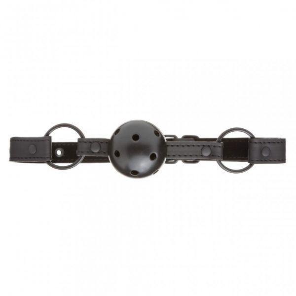 F61406 кляп з екошкіри Loveshop BREATHABLE BALL Gag BLACK F61406 фото