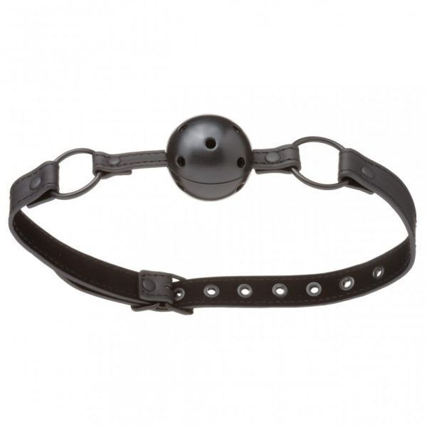 F61406 кляп з екошкіри Loveshop BREATHABLE BALL Gag BLACK F61406 фото