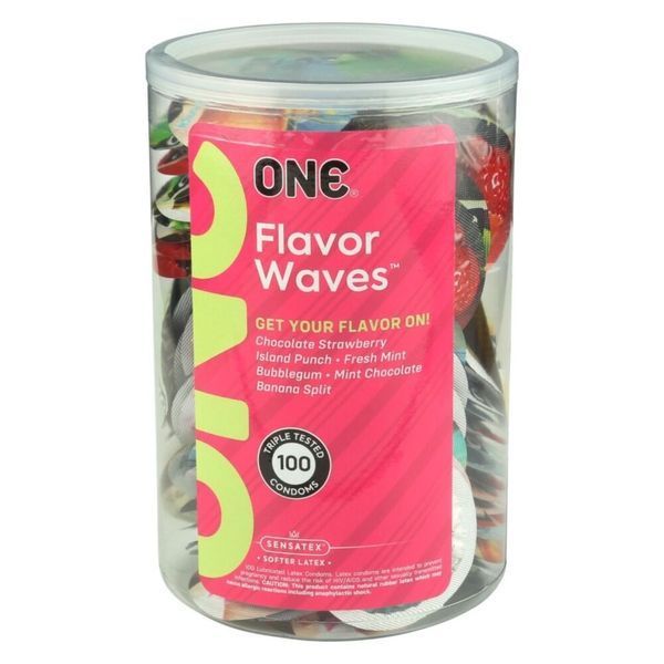 Набір оральних презервативів One Flavor Waves Island Punch Тропічний коктейль (ціна за 5 шт.) ON221631 фото
