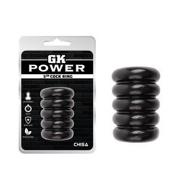 Ерекційне кільце багатоярусне Chisa GK Power, з рельєфом, чорний 89328 /CN-100308932 фото