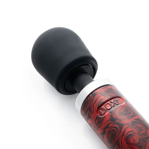 Вібромасажер Doxy Die Cast Rose Pattern, з трояндами, червоний 97807 фото