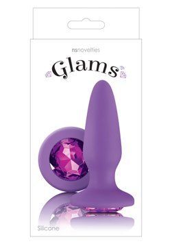 Анальная пробка с кристаллом NS Novelties Glams Purple Gem, фиолетовый T280423 фото