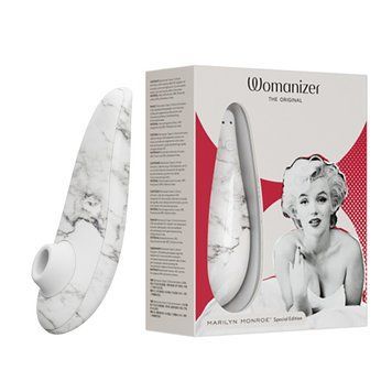 Вакуумний стимулятор клітора Womanizer Marilyn Monroe White Marble W44003 фото