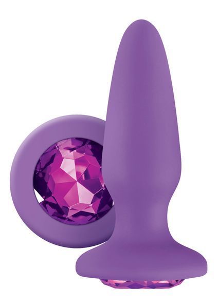 Анальная пробка с кристаллом NS Novelties Glams Purple Gem, фиолетовый T280423 фото