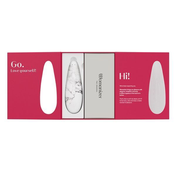 Вакуумний стимулятор клітора Womanizer Marilyn Monroe White Marble W44003 фото