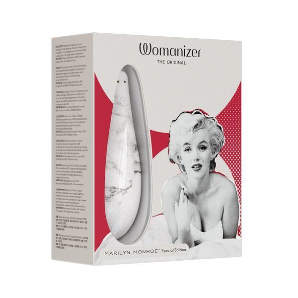 Вакуумний стимулятор клітора Womanizer Marilyn Monroe White Marble W44003 фото