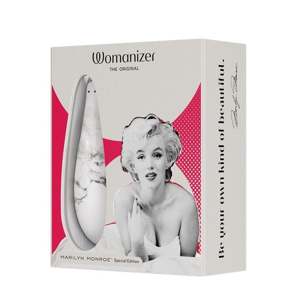 Вакуумний стимулятор клітора Womanizer Marilyn Monroe White Marble W44003 фото