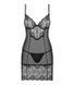 Комплект мереживний Obsessive Alluria пеньюар та трусики, чорний, L/XL 411293 фото 5