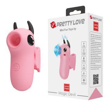 Стимулятор для клітора Pretty Love Magic Devil з сосанням та електростимуляцією, рожевий, 6.9 см BI-300070-1 фото