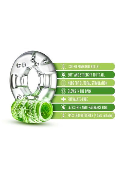 Эрекционное виброкольцо PLAY WITH ME AROUSER VIBRATING C-RING GREEN T331767 фото