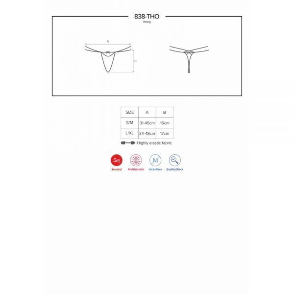 Стрінги Obsessive 838-THO-3 thong red L / XL 410731 фото
