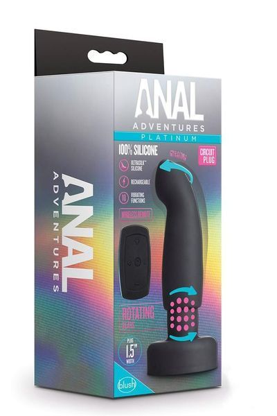 Анальний вібратор із пультом Blush Anal Adventures Platinum чорний T331614 фото
