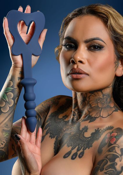 Силіконова шльопанка з тримачем у вигляді анальної пробки Taboom Silicone Supreme, синій TB17357 фото