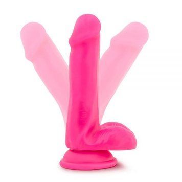 T331186 фалоімітатор з подвійною щільністю NEO ELITE COCK W. BALLS NEON PINK T331186 фото