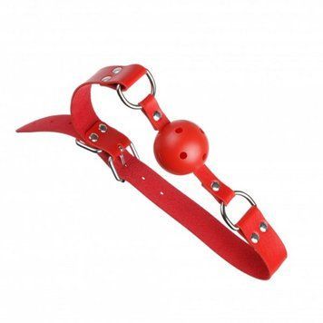 F61401 Кляп з екошкіри BREATHABLE BALL Gag RED F61401 фото