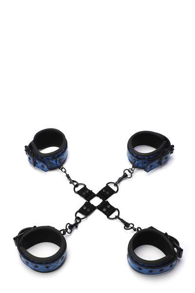 Набор манжет с пряжками для BDSM Whipsmart Deluxe Hogtie, синий T160603 фото