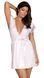Пеньюар білий з рожевим мереживом Obsessive Girlly, S/M 411172 фото 1