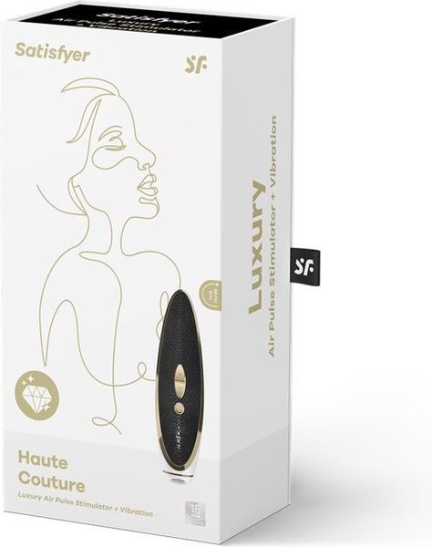Вакуумний кліторальний стимулятор Satisfyer Luxury Haute Couture, чорний T360055 фото