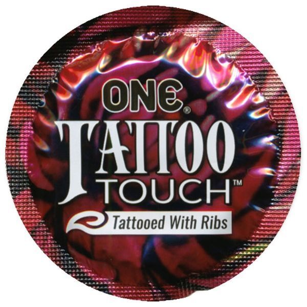 Набір презервативів із рельєфом у вигляді тату ONE Tattoo Touch (ціна за упаковку, 100 шт.) ONE112000B фото