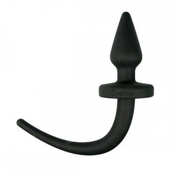 Анальна силіконова пробка з імітацією собачого хвоста Easytoys Dog Tail Plug 30 см, чорна ET29010 фото