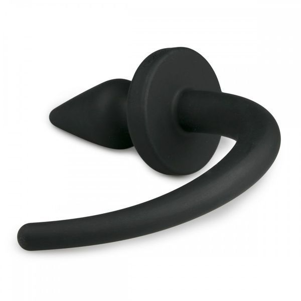 Анальная пробка силиконовая с имитацией собачьего хвоста Easytoys Dog Tail Plug 30 см, черная ET29010 фото