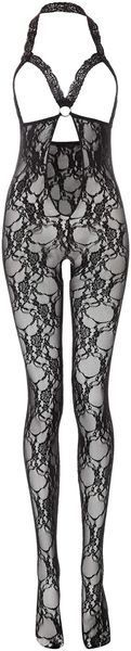 Ажурный бодистокинг с открытой грудью и интимным вырезом Music Legs, черный, One Size 1118-BLACK фото