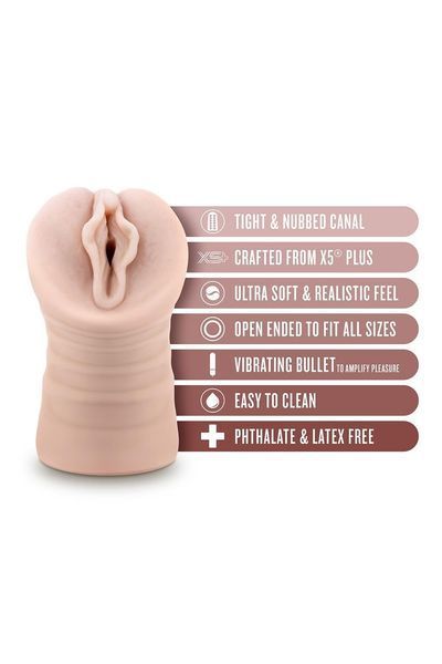 Мастурбатор-вагіна Blush Enlust Destini з віброкулею, бежевий, 11.5 см B332049 фото