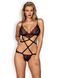 Боді Obsessive Megies з стрепами, що перехрещуються, чорно-червоний, L/XL 410643 фото 1