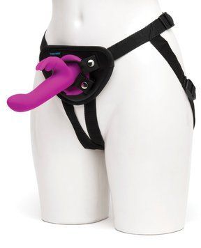 Страпон-кролик з вібрацією та трусиками Happy Rabbit Rechargeable Vibrating Strap-On Harness Set FS74312 фото